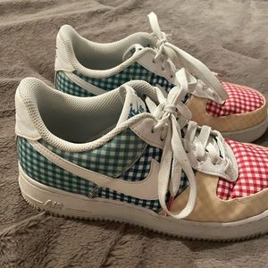 Nike Air Force one plaid sneakers. So cute! Great condition